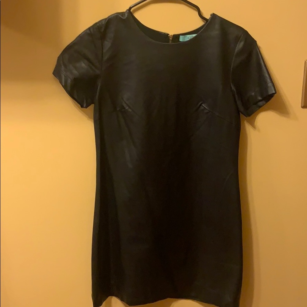 Little black faux leather dress!